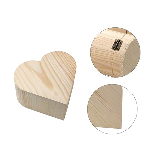 DECHOUS 5pcs Box Wooden Diy Unfinished Wooden Kids Jewelry Organizer Wooden Unfinished Wood Toys Kids Educational Toys Kids Toy Childrens Toys Toy's DECHOUS