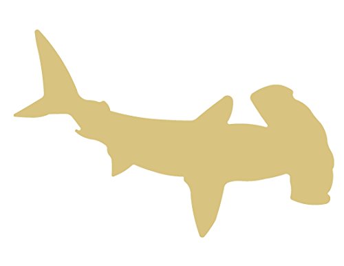 Hammerhead Shark Cutout Unfinished Wood Door Hanger Ocean Décor Nautical Décor MDF Shape Canvas Style 1 Diverse Woodworking
