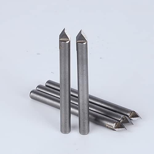 HUHAO 5PCS 60 Degree Router Bits CNC Engraving Router Bit 3D Pyramid Stone Engraving Bits Carving V Bit with 1/4 Shank Router Bit for Stone HUHAO