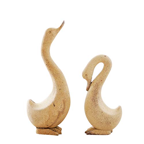 EXCEART 1 Pair Unfinished Wooden Goose Figurines DIY Blank Animal Statue Model Great for Arts and Crafts (DIY Goose) EXCEART