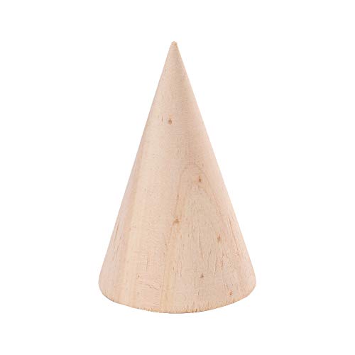 lasenersm 1 Piece Wood Cone Bracelet Holder Wooden Cone Jewelry Display Stand Cone Watch Holder Jewelry Display Stand Anklet Jewelry Display Stand - WoodArtSupply