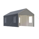 CAPEWORTH Carport,12x20 Heavy Duty Carports, Canopy, Garage, Metal Shed, with 4 Roll-up Ventilated Windows, Outdoor, Storage, Car, Boat,12x20 Gray CAPEWORTH