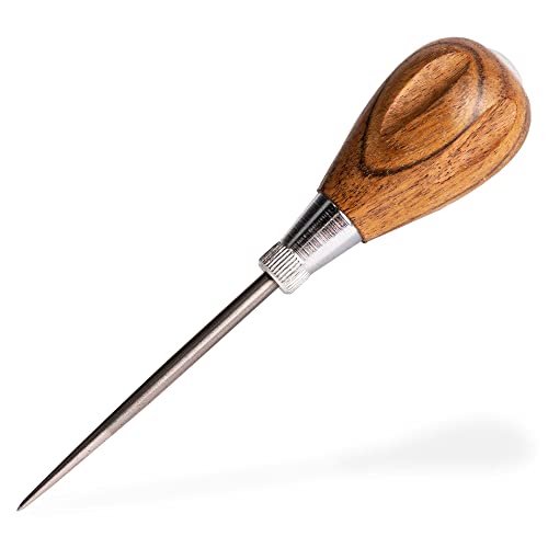 General Tools Scratch Awl Tool with Hardwood Handle - Scribe, Layout Work, & Piercing Wood - Alloy Steel Blade General Tools