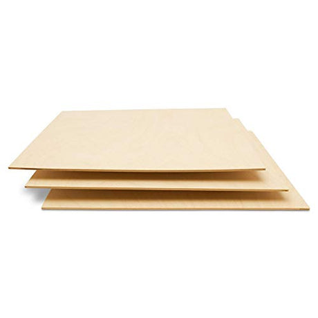 Baltic Birch Plywood, 3 mm 1/8 x 8 x 8 Inch Craft Wood, Bag of 8 B/BB Grade Baltic Birch Sheets, Perfect for Laser, CNC Cutting and Wood Burning, by Woodpeckers