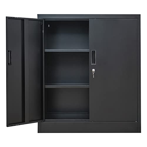 CJF Metal Storage Cabinets with Shelves and Doors, Steel Locking Storage Cabinet for Home Office, Garage, Utility Room and Basement, 36.2" H x 31.5" - WoodArtSupply