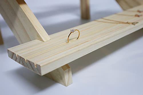 NAJMECHOY Retail Display Riser Earring & Ring Holder Unfinished Rustic Wood Stand Storage Shelf Rack Jewelry Rack Desktop Display Cup Rack Simple NAJMECHOY