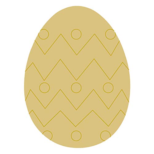 Egg Design by Lines Cutout Unfinished Wood Easter Coloring Book Door Hanger MDF Shape Canvas Style 5 (12") - WoodArtSupply