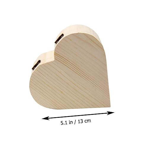 DECHOUS 5pcs Box Wooden Diy Unfinished Wooden Kids Jewelry Organizer Wooden Unfinished Wood Toys Kids Educational Toys Kids Toy Childrens Toys Toy's DECHOUS