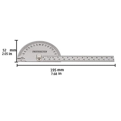 Stainless Steel Protractor 180 Degrees Angle Ruler Finder 140mm Metric Durable Metal Adjustable General Measuring Tool