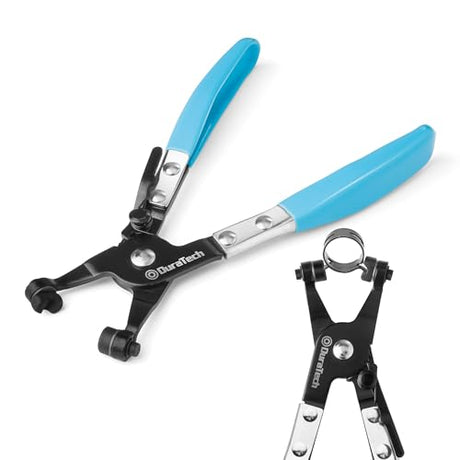 DURATECH Hose Clamp Pliers, Clamp Removal Tool with Swivel Flat Band for Removal and Installation of Ring or Flat Type Hose Clamps DURATECH