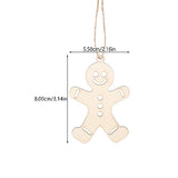 Abaodam 100 Pcs Christmas Wooden Ornaments Unfinished Wood Gingerbread Man Cutouts Christmas Tree Hanging Decor for DIY Xmas Holiday Party Decor Abaodam