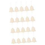 EXCEART 20 Pcs Xmas Tree Bell Ornament Holiday Wooden Shapes for Crafts Cutout Hanging Ornament Wood Ornaments Wooden Hanging Ornaments Wooden DIY EXCEART