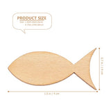 COHEALI 100pcs Unfinished Wooden Fish Cutout Shapes Blank Wood Animal Slices for DIY Arts Crafts Painting Summer Ocean Sea Theme Party Decorations COHEALI