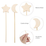 Toddmomy Heart 8pcs Wood Fairy Wand Unfinished Wooden Moon Star Stick Make Your Own Princess Wand Party Cosplay Costume for DIY Crafts Princess Toddmomy
