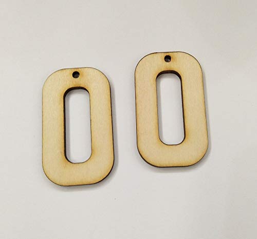 30PCS Unfinished Wood Laser Cutout Hollow Rectangle Bars,DIY Unfinished Bar Dangle Earring Jewelry Blanks,Wood Jewelry,Wood Jewelry Blanks (2") ACFENG