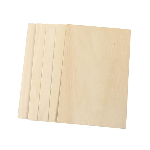 KALLORY 5pcs Board Basswood Carving Blocks Nativity Craft Blank Wood Slices Plywood for Engraving Unfinished Wood Blocks Plywood Squares Wood Veneer KALLORY