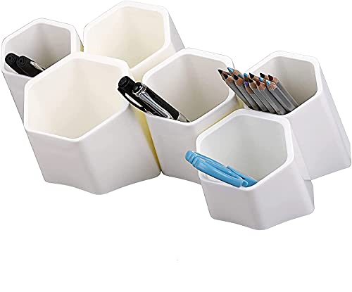 BTSKY Hexagonal Creative Pen Holder, Pen Container, Brush Pot, Combination Desktop Storage Organizer, Creative Hanging Planter Holder Multifunctional BTSKY