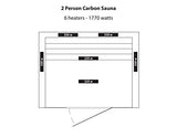 HEATWAVE Radiant Saunas 2-Person Hemlock Infrared Sauna with 6 Carbon Heaters, Chromotherapy Lighting, Oxygen Ionizer Blue Wave