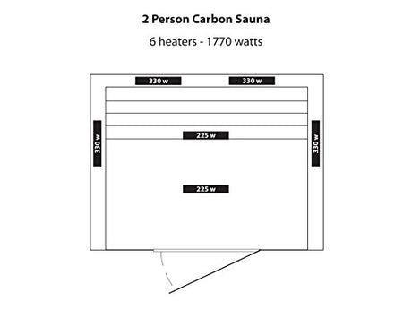HEATWAVE Radiant Saunas 2-Person Hemlock Infrared Sauna with 6 Carbon Heaters, Chromotherapy Lighting, Oxygen Ionizer Blue Wave