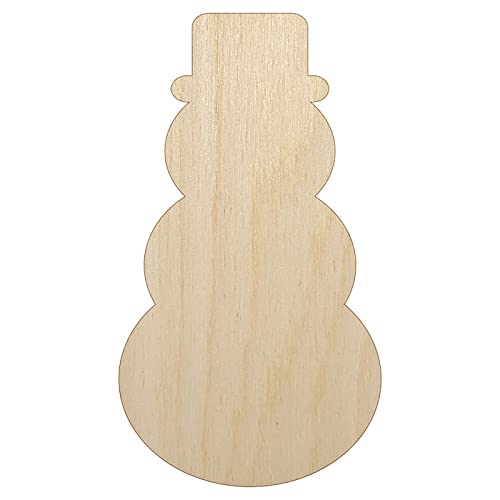 Snowman Winter Christmas Solid Unfinished Wood Shape Piece Cutout for DIY Craft Projects - 1/4 Inch Thick - 6.25 Inch Size Sniggle Sloth