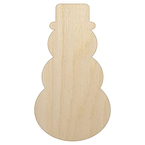 Snowman Winter Christmas Solid Unfinished Wood Shape Piece Cutout for DIY Craft Projects - 1/4 Inch Thick - 6.25 Inch Size - WoodArtSupply