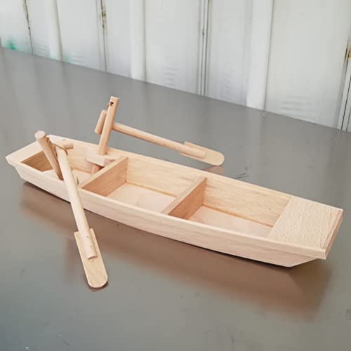 NOLITOY Unfinished Wooden Rowboat, Mini Wood Boat Model Figurine forIY Crafts School Project Birthday Party Gift Home Office Table Decoration - WoodArtSupply