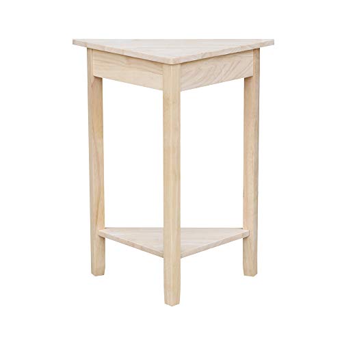 International Concepts Corner Accent Table, Unfinished - WoodArtSupply