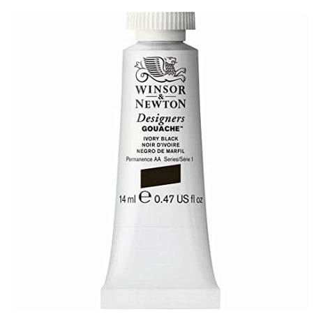Winsor & Newton Designer's Gouache, 14 ml (0.47oz) tube, Jet Black Winsor & Newton