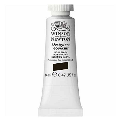 Winsor & Newton Designer's Gouache, 14 ml (0.47oz) tube, Jet Black - WoodArtSupply