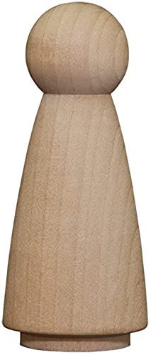 Pinehurst Crafts Unfinished Wood Peg Dolls, Large Angel / Woman, 3-1/2 Inch, Pack of 5 Pinehurst Crafts