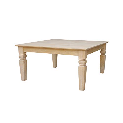 International Concepts Java Square Coffee Table Unfinished IC International Concepts