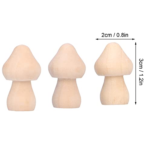 Unfinished Wooden Mushroom, 60PCS Mini Unpainted Wood Mushroom Toy Set for DIY Arts Crafts Decoration CHICIRIS