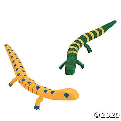 Fun Express DIY Wood Lizards - Set of 6 - Over 8 Inches Long - Craft Toys for Kids Fun Express