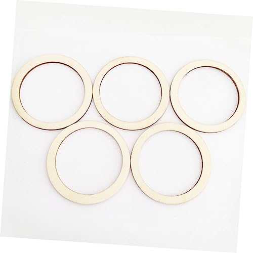 TEHAUX 200pcs Rustic Decor Floral Decor Rustic Frames Unfinished Wood DIY Craft Decor Flat Wooden Rings for Crafts Hollowed Wooden Slice Round TEHAUX