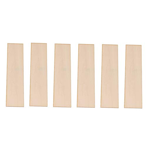 BQLZR 200x50x1.5mm Rectangle Unfinished DIY Paulownia Wooden Sheets for Hand-Made Project Miniatures House Building Architectural Model Pack of 6