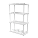 Gracious Living 4 Shelf Knect-A-Shelf Solid Light Duty Storage Unit 12 x 24 x 48 Organizer for Home, Garage, Basement & Laundry, White Gracious Living