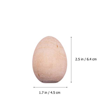 Kisangel 10pcs Unfinished Wood Eggs Smooth Flat Bottom Wooden Easter Craft Eggs for Easter Display Smooth Ready to Paint and Decorate L Kisangel