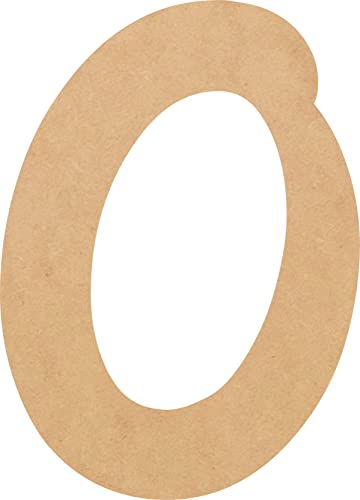Unfinished Wooden Letter 8 Inch Craft, Wood Letter O Alphabet Nursery Decor, Muthike MDF Wall Hanging Door Hanger