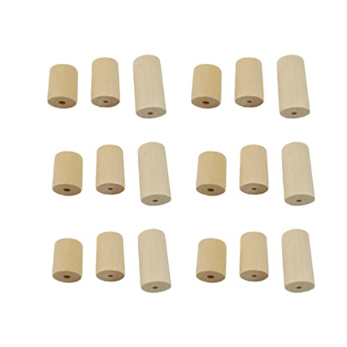 Hand Jewelry Ornament Crafts 60 Pcs Unfinished Wooden Craft Blocks Cylinders Wooden Tube Hole Round Bar for Art Crafts DIY Jewelry Accessories EXCEART