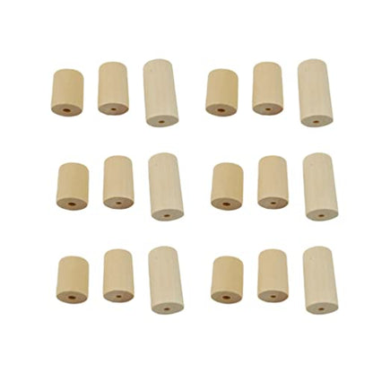 Hand Jewelry Ornament Crafts 60 Pcs Unfinished Wooden Craft Blocks Cylinders Wooden Tube Hole Round Bar for Art Crafts DIY Jewelry Accessories