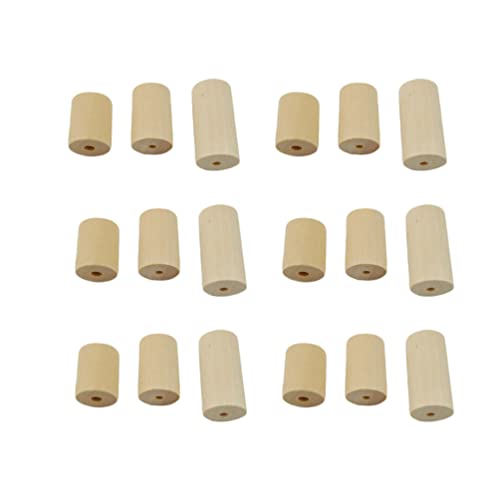 Hand Jewelry Ornament Crafts 60 Pcs Unfinished Wooden Craft Blocks Cylinders Wooden Tube Hole Round Bar for Art Crafts DIY Jewelry Accessories - WoodArtSupply