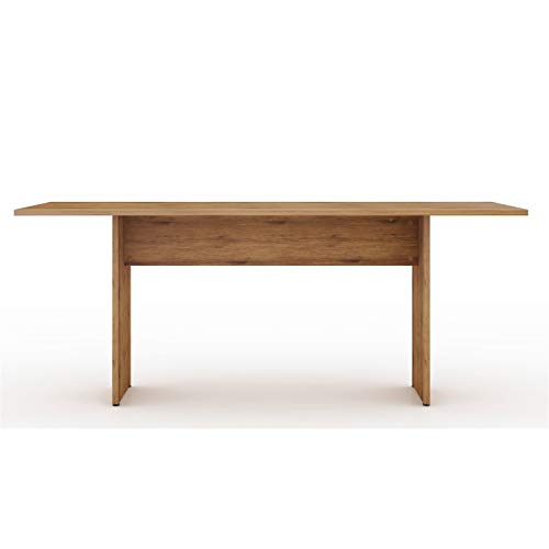 Manhattan Comfort Nomad Mid Century Modern Rustic Dining Table, 67.91", Nature - WoodArtSupply