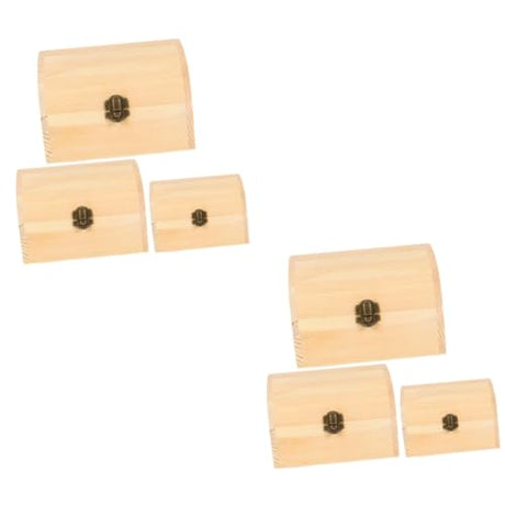 ARTIBETTER 6 pcs wooden box travel jewelry organizer jewelry organizer tray DIY wooden unfinished wooden jewelry case craft storage strawberry decor ARTIBETTER