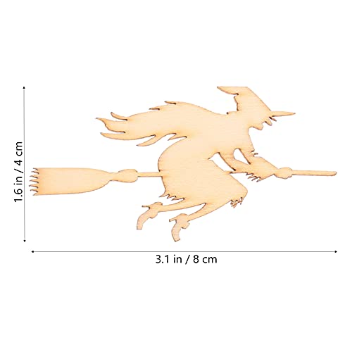 20Pcs Halloween Wood Cutouts Pumpkin Witch Cutout Unfinished DIY Painting Wooden Slices Embellishment Party Decor Woodsy Decor Witch Decor NUOBESTY