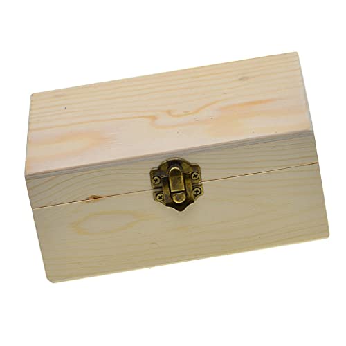 barenx 1 Piece Unfinished Pine Wood Box with Hinges And Front Lock - WoodArtSupply