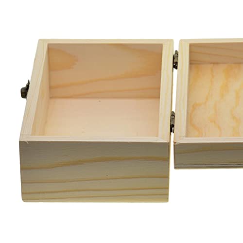 barenx 1 Piece Unfinished Pine Wood Box with Hinges And Front Lock - WoodArtSupply