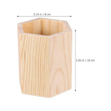 Ciieeo 2 Pcs Wooden Pen Holder Unfinished Wood Makeup Brush Holder Remote Control Holder Cup for Home Office Desk Storage Supplies(Hexagon) Ciieeo