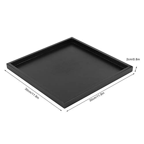 Serving Tray Black Square Decorative Serving Tray Wooden Ottoman Tray Coffee Table Farmhouse Home Decorations 12x12inch Alvinlite