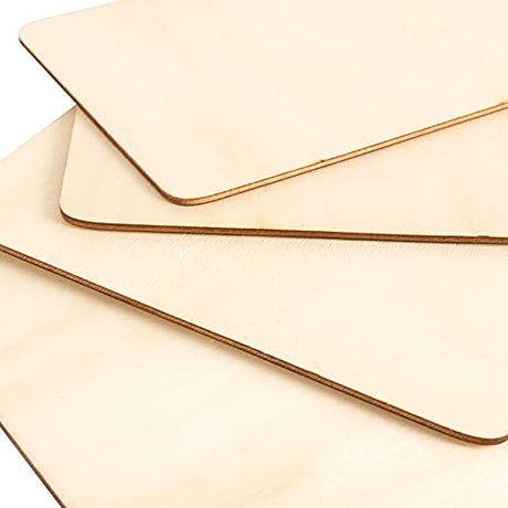 HOIGON 50 PCS Rectangle Unfinished Wood Pieces, 4 x 6 Inch Blank Basswood Wooden Sheets Wooden Cutout for Crafts, DIY, Painting HOIGON