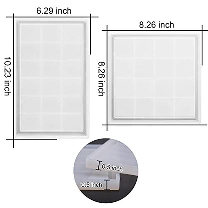 ResinWorld Rectangle Square Tray Mold for Resin, Rolling Tray Mold, Shiny Silicone Tray Resin Mold with Sides, Silicone Plate Mold for Making Sided - WoodArtSupply